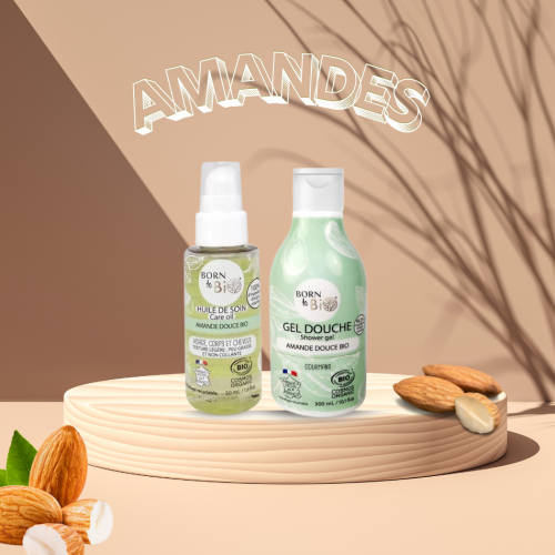 Coffret Gel Douche & Huile de soin Amande douce Bio