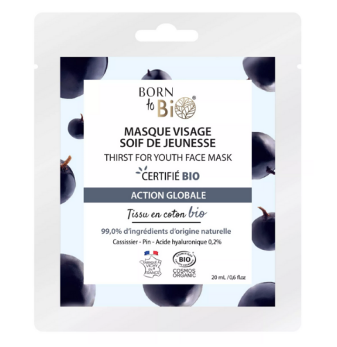 Masque visage Soif de Jeunesse en coton Certifié Bio – Born to Bio