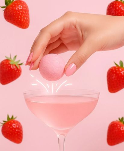 Bombe à cocktail fraises des bois sans alcool (39g) – Fizzybomb