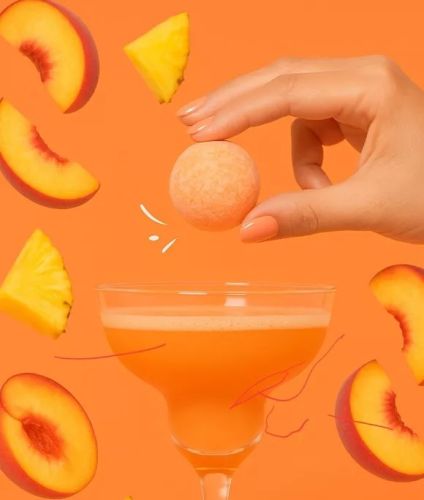 Bombe à cocktail ananas, pêche (39g) sans alcool – Fizzybomb