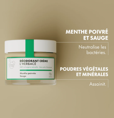 Déodorant crème l&rsquo;Herbacé BIO – Clémence & Vivien
