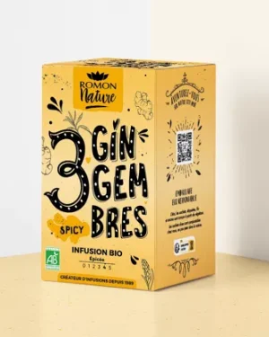 Tisane 3 Gingembres Bio – Gingembre, Galanga & Curcuma – Romon Nature