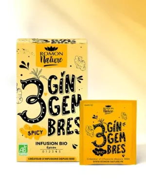 Tisane 3 Gingembres Bio – Gingembre, Galanga & Curcuma – Romon Nature