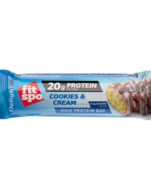 FitSpo Delight Cookies & Cream – Barre Protéinée Vanille & Chocolat (60g)