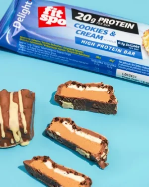 FitSpo Delight Cookies & Cream – Barre Protéinée Vanille & Chocolat (60g)