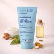 Gommage Visage Bio Parfum Amande Douce – Born to Bio (50ml) | Certifié Cosmos Organic